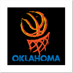 Vintage Oklahoma City B-Ball Basketball Game Fans Posters and Art